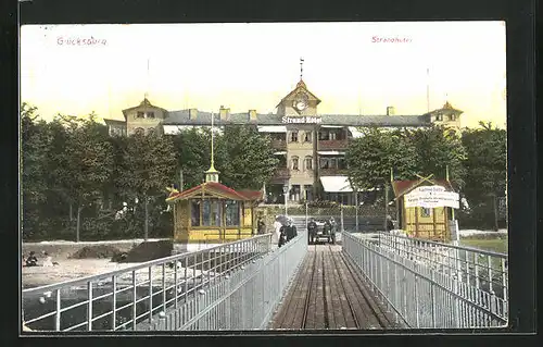 AK Glücksburg, Landungsbrücke am Strandhotel