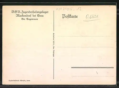 AK Markersdorf, Tagesraum vom NSV-Jugenderholungslager