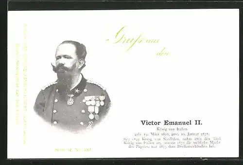 AK Porträtbild von Victor Emanuel II. von Italien