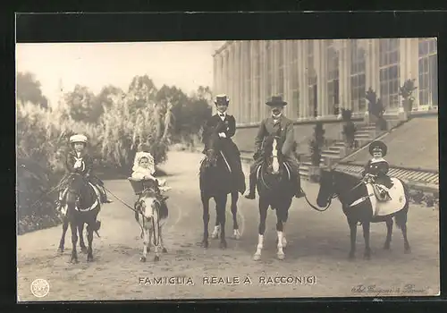AK Famiglia reale a Racconigi, Vittorio Emanuele von Italien