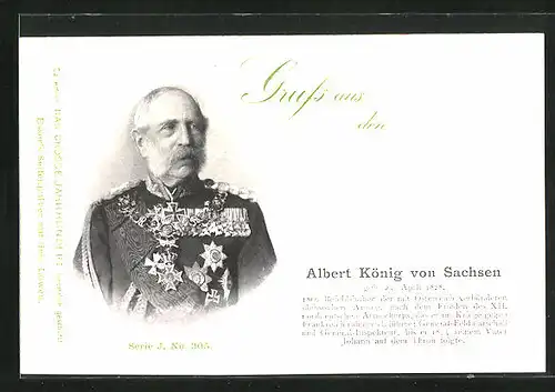 AK Porträtbild von König Albert von Sachsen