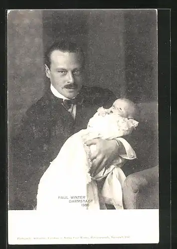 AK Grossherzog Ernst Ludwig von Hessen-Darmstadt mit Kind 1906