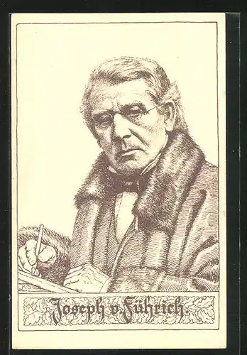 AK Joseph von Führich am Schreiben