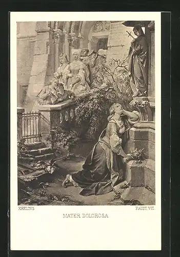 AK Szene aus Goethes Faust, Mater Dolorosa