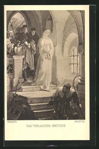 AK Szene aus Goethes Faust, Das Verlassene Gretchen