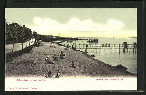 AK Laboe b. Kiel, Strandpartie und Badeanstalt