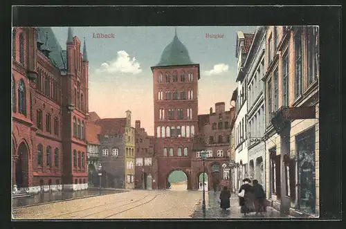 AK Lübeck, Strasse zum Burgtor