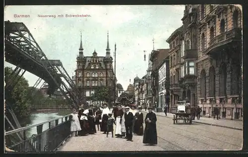 AK Barmen, Neuerweg mit Schwebebahn