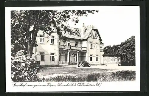 AK Itzenbüttel / Kleckerwald, Gasthof zum grünen Jäger & Auto