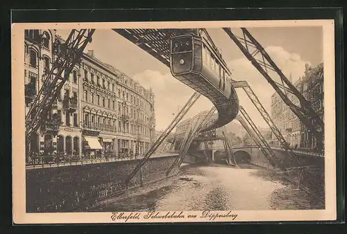 AK Elberfeld, Schwebebahn am Döppersberg & Geschäfte