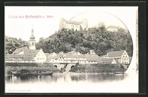 AK Rothenfels a. Main, Teilansicht mit Kirche