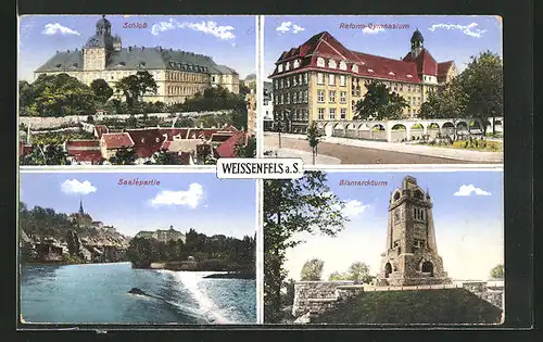 AK Weissenfels a. S., Schloss, Reform-Gymnasium, Saalepartie