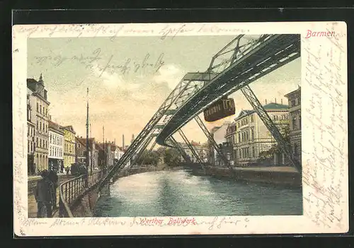 AK Barmen, Werther Bollwerk mit Schwebebahn