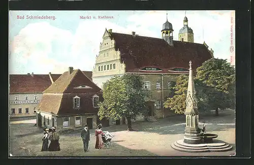 AK Bad Schmiedeberg, Markt und Rathaus