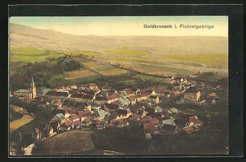 AK Goldkronach / Fichtelgebirge, Panorama im Dämmerungslicht