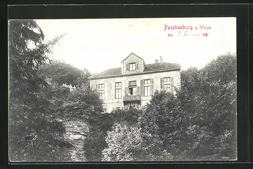 AK Paschenburg / Weser, Haus im Wald