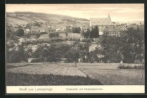 AK Lamspringe, Teilansicht mit Klostergebäude