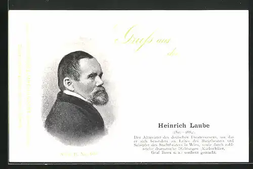 AK Portrait des Schriftstellers Heinrich Laube