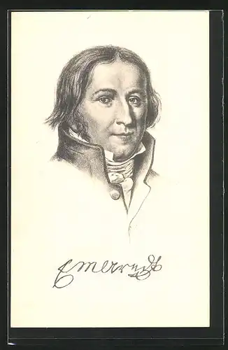 AK Zeichnung des Dichters Ernst Moritz Arndt