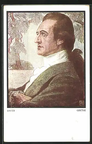 Künstler-AK Dichter Goethe im Profil