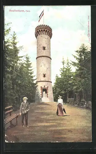 AK Knollenturm / harz, Aussichtsturm mit Bänke