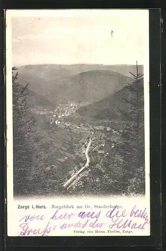 AK Zorge / Harz, Gesamtansicht vom Gr. Staufenberge
