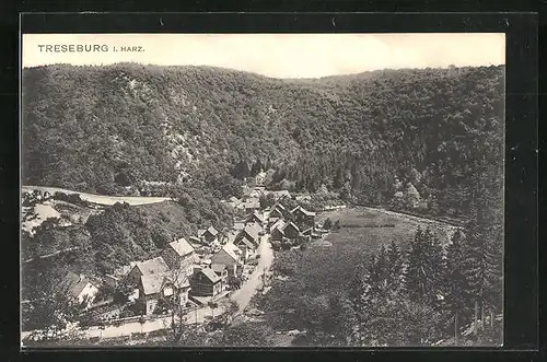 AK Treseburg / Harz, Gesamtansicht aus der Vogelschau