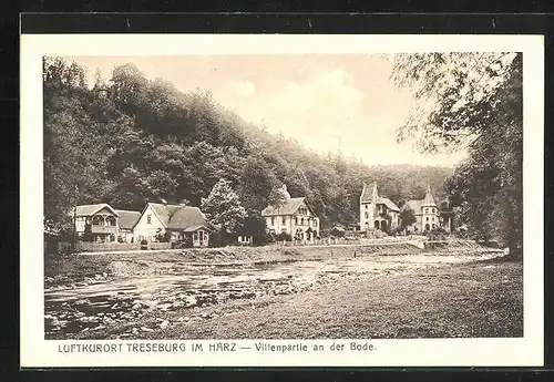 AK Treseburg / Harz, Villenpartie an der Bode