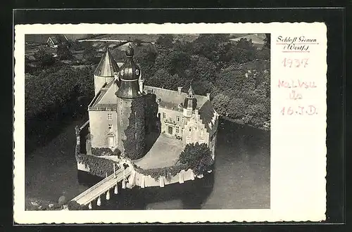 AK Gemen i. Westfalen, Schloss, Fliegeraufnahme