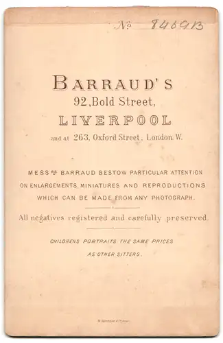 Fotografie Barraud`s, Liverpool, 92, Bold Steet, Portrait älterer Herr in zeitgenössischer Kleidung