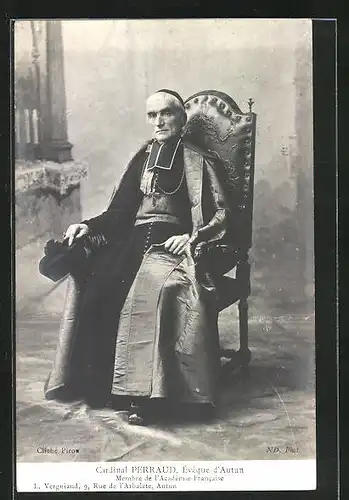 AK Cardinal Perraud, Évêque d`Autun, Membre de l`Académie-Francaise