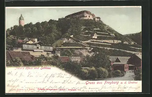 AK Freyburg a. d. Unstrut, Jahn`s Haus und Schloss