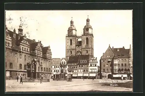 AK Wittenberg /Bez. Halle, Markt und Kirche