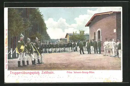 AK Zeithain, Truppenübungsplatz, Prinz Johann-Georg-Allee, Soldaten