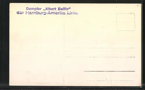 AK Dampfer Albert Ballin auf der Hamburg-Amerika Linie