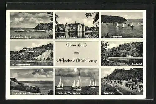 AK Glücksburg, Schloss, Yachthafen, Badestrand