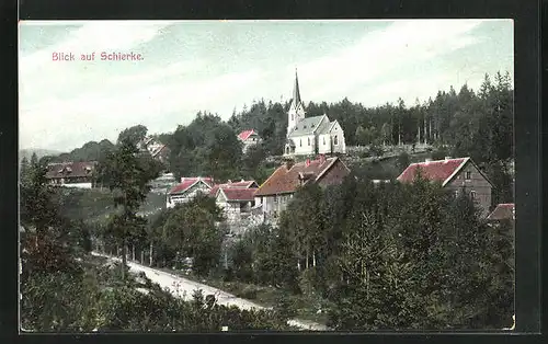 AK Schierke, Ortsansicht mit Kirche