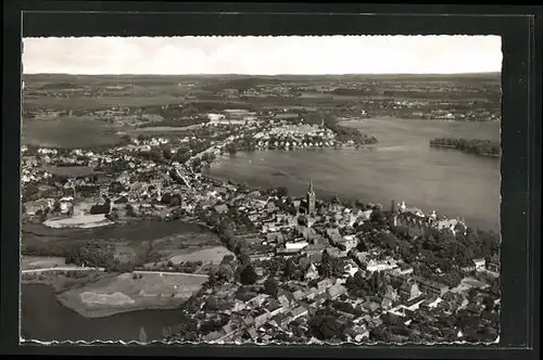 AK Plön am See, Fliegeraufnahme mit Kirche