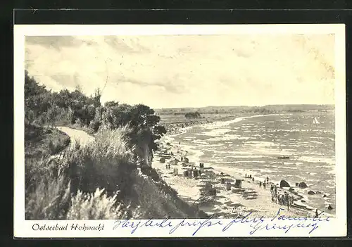 AK Hohwacht, Strand mit Strandkörben