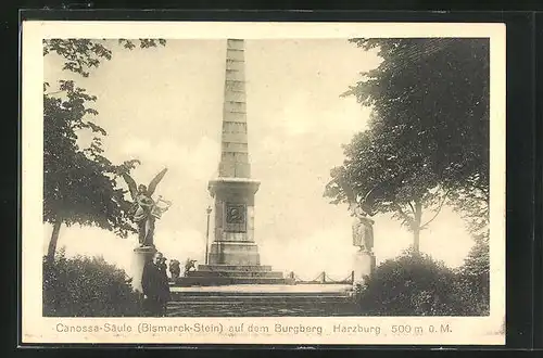 AK Bad Harzburg, Canossa-Säule auf dem Burgberg