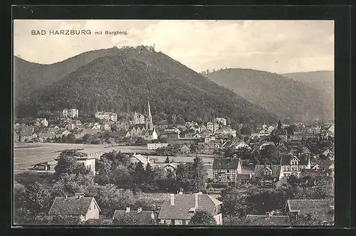 AK Bad Harzburg, Ortsansicht mit Burgberg