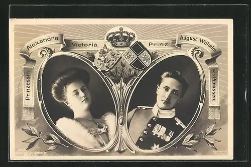 AK Prinz und Prinzessin August Wilhelm von Preussen