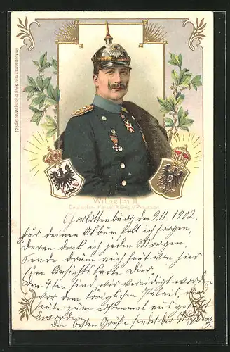 AK Kaiser Wilhelm II. im Portrait in Uniform