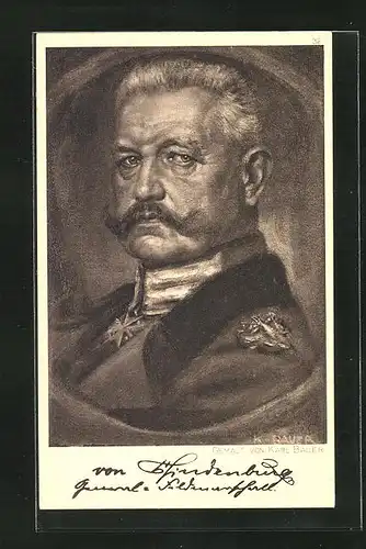 Künstler-AK Generalfeldmarschall Paul von Hindenburg