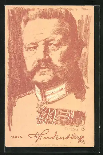 Künstler-AK Paul von Hindenburg im Portrait