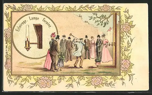 AK Eclairage, Lampe Foraine, Herr beim Hau den Lukas