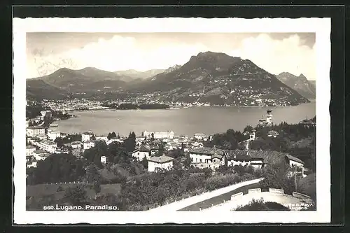 AK Lugano, Paradiso aus der Vogelschau