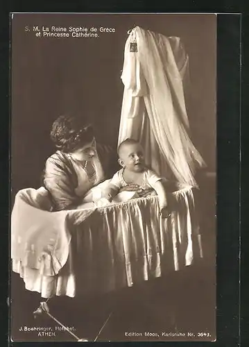 AK S. M. La Reine Sophie de Grèce et Princesse Cathérine