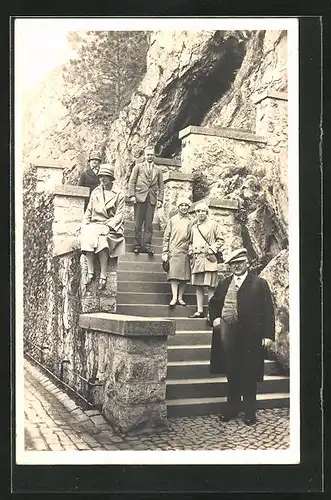 Foto-AK Rübeland, Ausgang Baumanshöhle