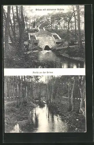 AK Summt, Partie an der Briese, steinerne Brücke